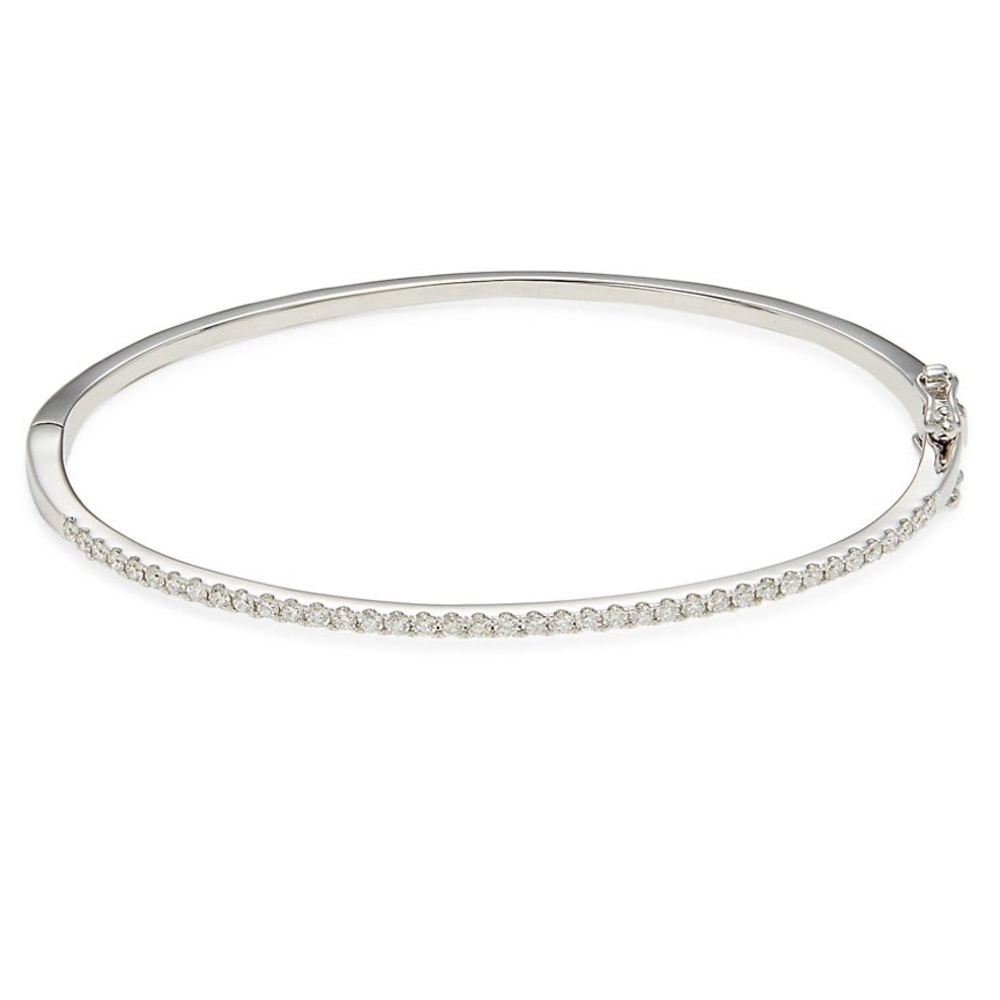1ct White Gold Bangle - Picture 5 of 14